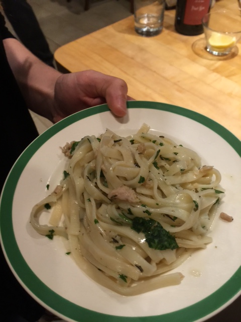 GF Linguini clam sauce